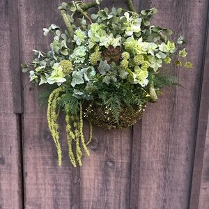 Lush Green Faux Floral Wall Decor